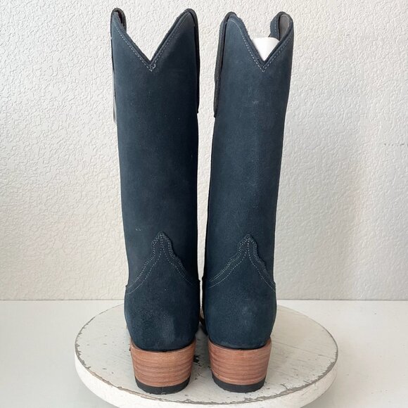 Lane EMMA JANE Womens Cowboy Boots 7.5 Navy Suede Western Cowgirl Mid Calf Tall - Picture 3 of 12